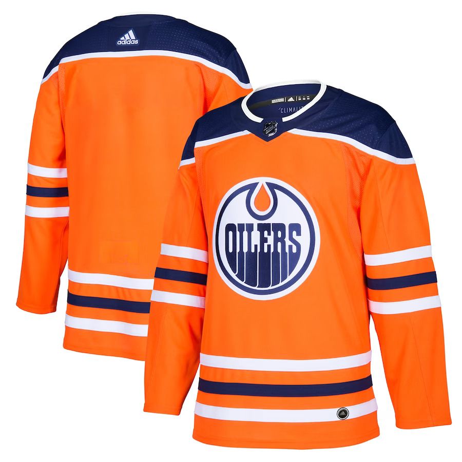 Men Edmonton Oilers adidas Orange Home Authentic Blank NHL Jersey->edmonton oilers->NHL Jersey